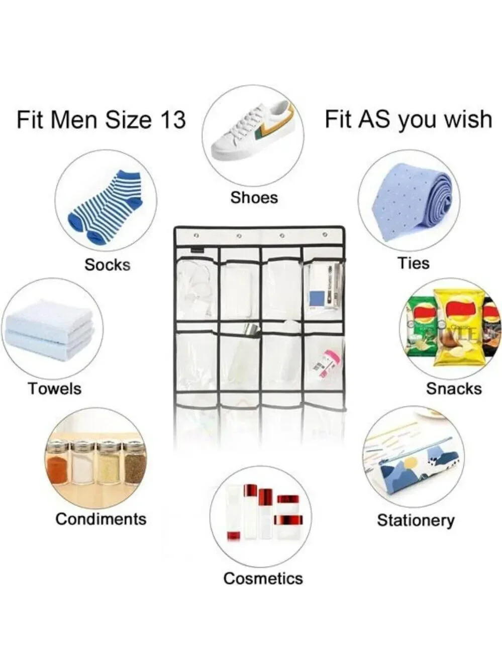 Over Door Shoe Organizer Clear Hanging Rack 18 Pocket Closet Storage Holder
